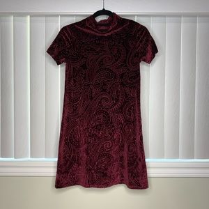 Aqua brand velvet burgundy dress size XS